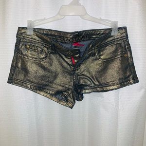 Almost famous Gold Distressed Denim Shorts